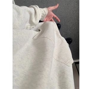 抖音得物二开 26春装美式高街短款廓形连帽卫衣男女外套LM01图片