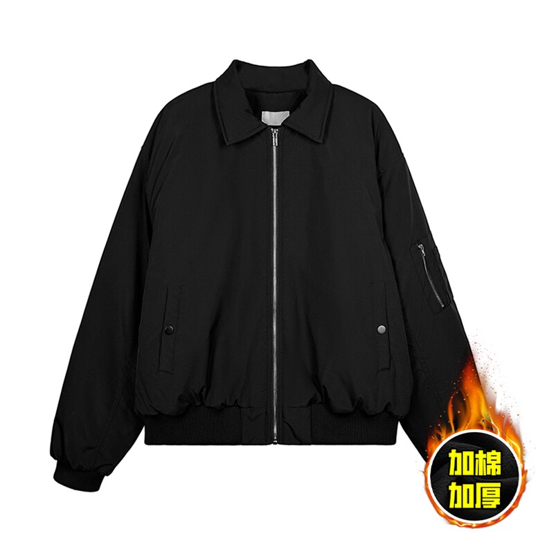 现货秋冬季美拉德立领飞行立领夹克boxy棉衣美式高街加厚加棉外套，男装夹克，电商A486-1