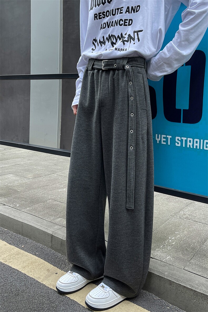 25秋季新款潮牌羚羊绒斜纹宽松休闲弯刀裤男5013特批48,男装休闲裤,电商C305A