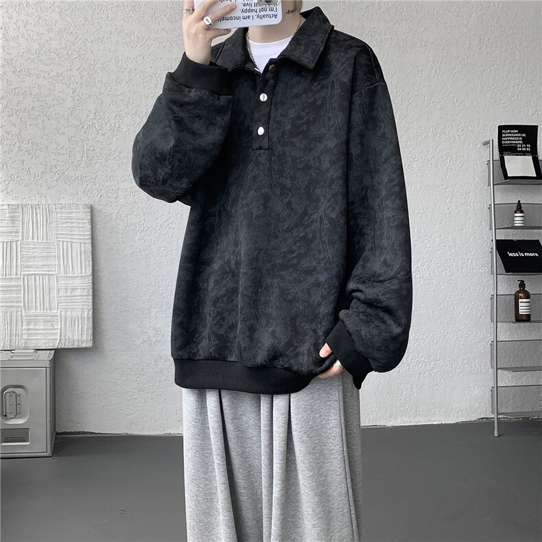 现货WY10165-特P48 控88美式复古解构拼接大码男宽松情侣套头卫衣图片