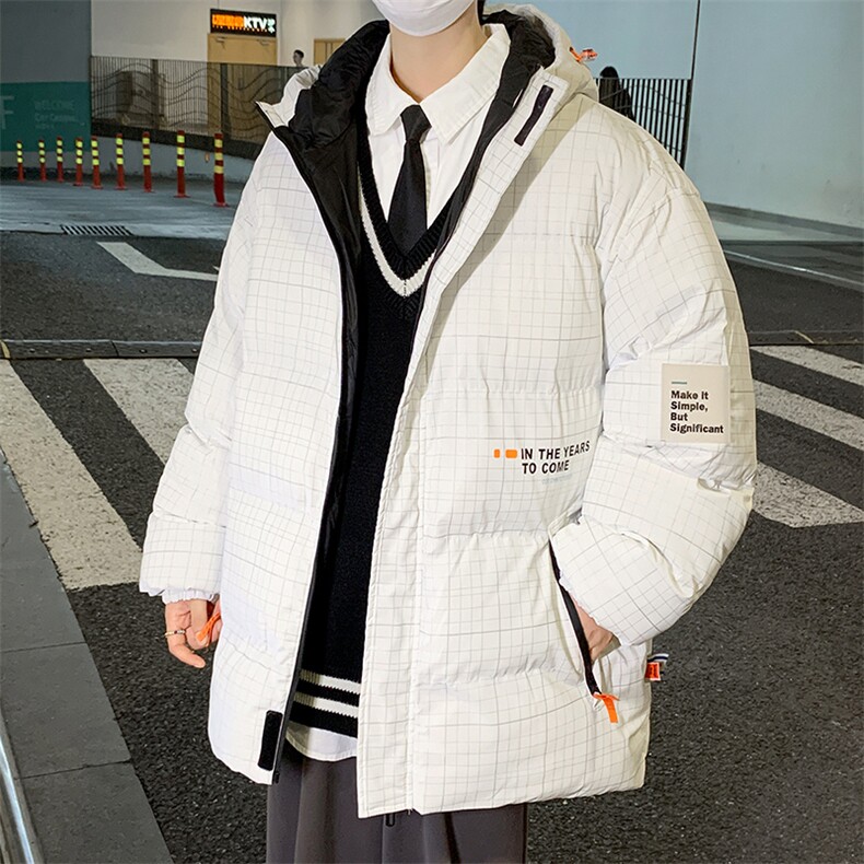 2024冬季加厚棉服连帽宽松潮牌大码保暖休闲棉衣外套33211P105，男装棉衣，电商A086