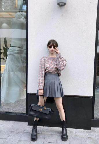 春款格子小衫，女装，魅力布梵