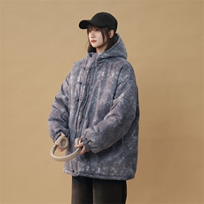 加绒加厚盘扣棉衣男女棉服新中式连帽面包服棉袄外套【G1616-P95，男装棉衣，星座207