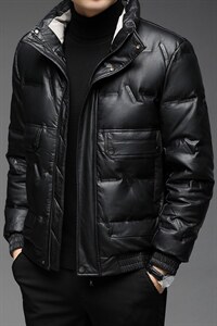 中年羽绒服男冬季宽松立领羽绒服爸爸冬装保暖外套BJY08195-P200图片
