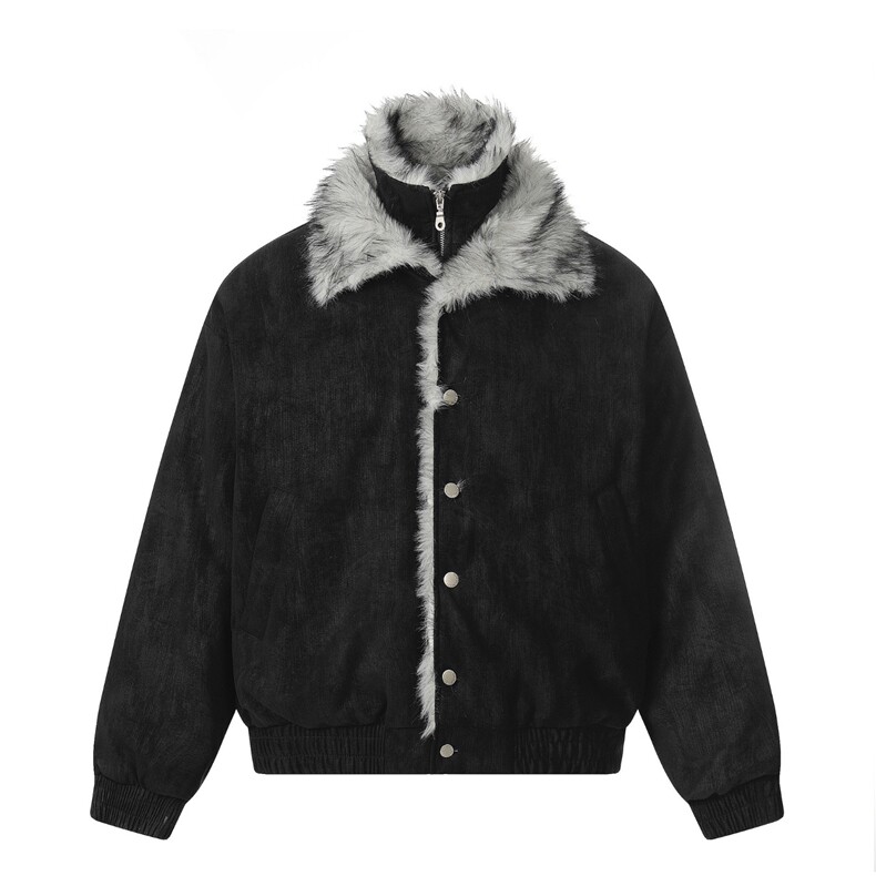 小众假两件毛领座山雕棉服男款潮牌痞帅保暖棉衣外套LM50411-P125,男装棉衣,星座1008