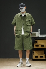 夏季套装男高品潮牌五分袖衬衫大码短裤两件套DSA157-1-C73-P80，男装牛仔裤，电商A157-1