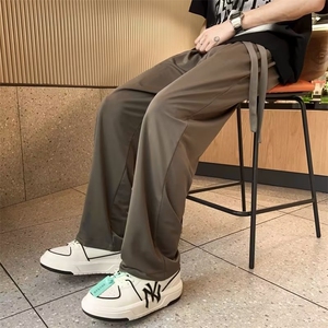 美式休闲裤男士宽松垂感直筒阔腿裤潮牌运动拖地长裤子AK709-p26图片