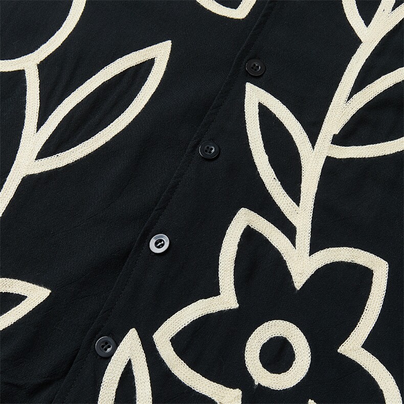春夏休闲百搭绳绣花式工艺短袖衬衫XZ402-2-CS91批55（S-XL）,男装T恤,星座402-2