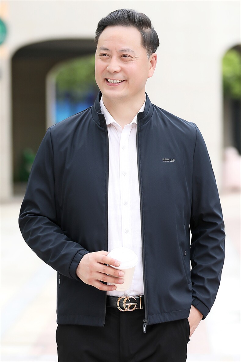 NN9936钱塘2020-3中老年男士秋季薄款商务休闲立领夹克外套P82,男装夹克,钱塘207-3