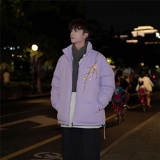 抖音品质加厚保暖外套潮流印花冲锋立领棉服MY23409特批70控118，男装棉衣，星座605(原A050)