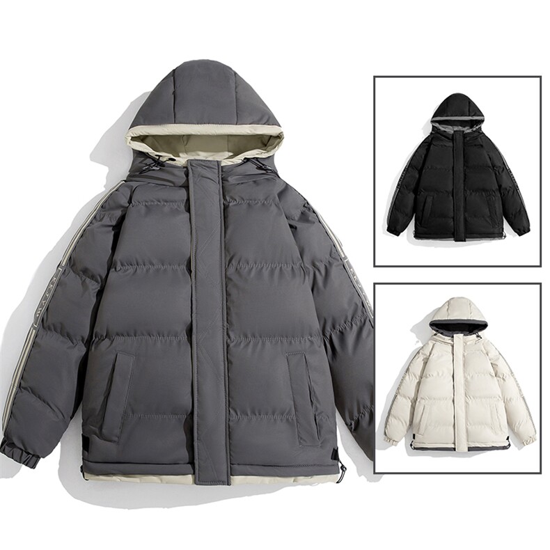港风冬季新款连帽棉服中性情侣风潮牌百搭外套M666-P85大码+5,男装棉衣,星座217-4