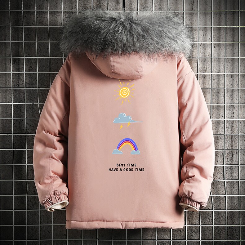 MM48141-P130冬季大毛领棉衣男士大码加厚棉袄男棉服网格,男装棉衣,电商A040A