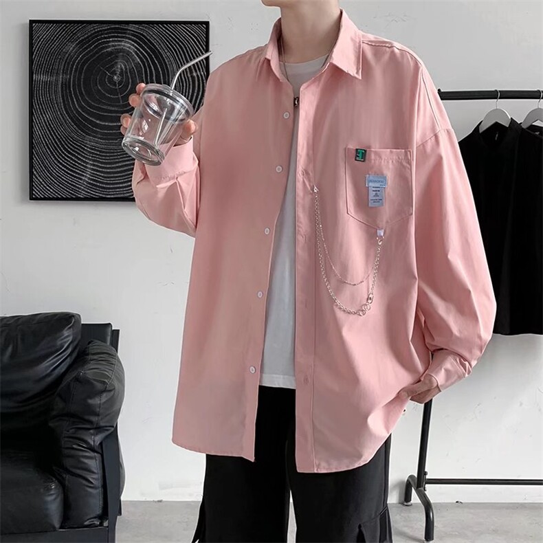 长袖衬衫男港风日系春季韩版潮流帅气衬衣CT532P32,男装衬衫,星座1116-2