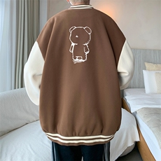 摇粒绒棒球服男大码开衫卫衣男夹克BF86339-P65，男装夹克，电商A040