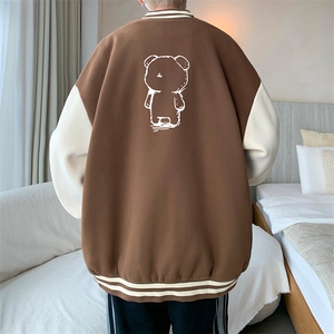 摇粒绒棒球服男大码开衫卫衣男夹克 BF86339-P65图片