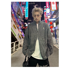 【有货】DM519-P58新款毛衣男鹿毛绒小众破洞高街立领开衫外套男，男装针织衫/毛衣，星座603-2