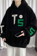wassuphappy羊羔绒卫衣男款秋冬季潮牌加绒加厚上衣重磅休闲外套，男装卫衣，电商A441-1