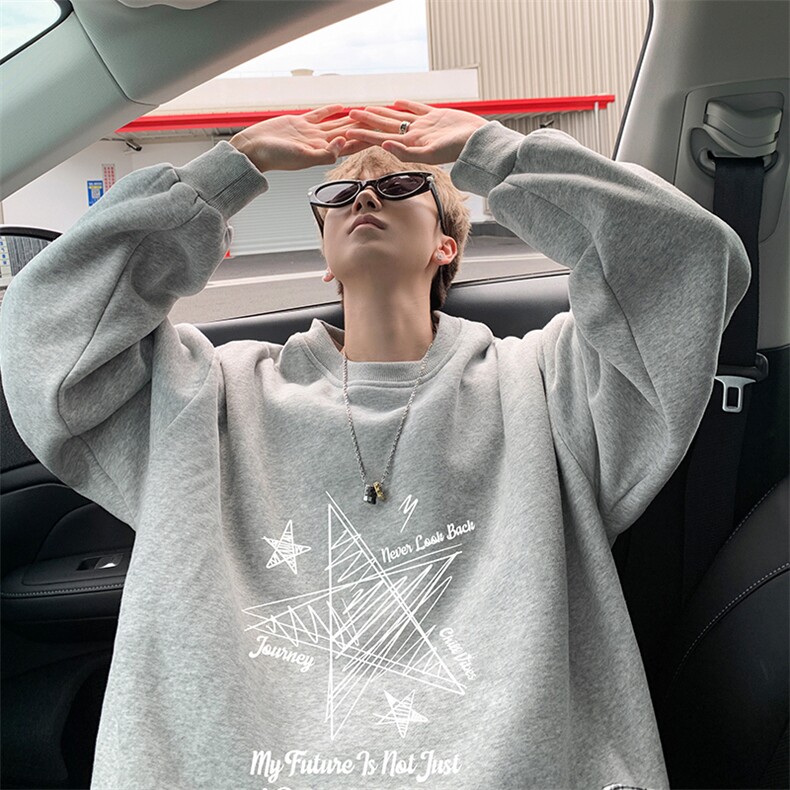 圆领卫衣男超大码胖子肥佬大号长袖t恤S6456-P28,男装卫衣,电商A040