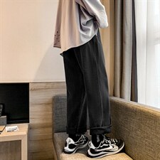 牛仔男宽松直筒韩版潮流百搭裤子潮牌阔脚休闲长裤A080-9239-P35,男装休闲裤,电商A080
