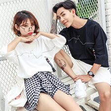 女装类目2021港风男女七分袖短袖t恤衫情侣装宽松中袖体恤T02，女装T恤，星座716A-1（原星座815）