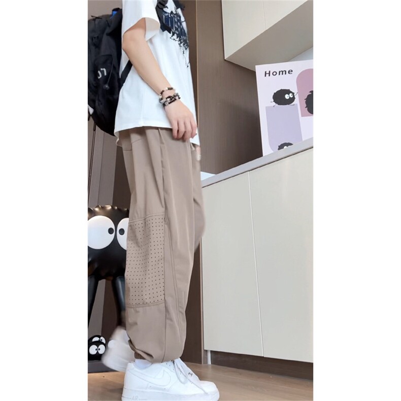 夏装透气网眼拼接休闲长裤男运动裤宽松冰丝裤K1008P45,女装休闲裤,电商C323