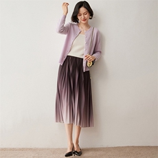 圆领开衫女秋冬新款针织35%羊绒衫2024年秋冬季休闲，女装羊绒衫，蒂暖羊绒