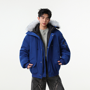 现货-美式复古派克服毛领棉服冬季保暖棉衣218-7-M133-P135-控188图片