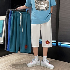 QK72257-P25冰丝七分裤男大码速干短裤男五分裤港风，男装休闲裤，电商A040