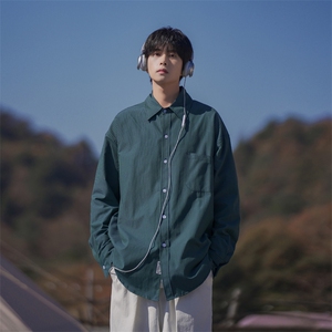 春秋条纹衬衫情侣休闲ins风宽松衬衣DX806P45控78