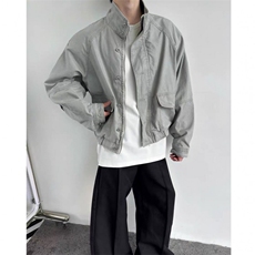 现货得物二开复古工装宽松立领水洗cleanfit夹克美式JK1252-P98，男装夹克，星座1103-3
