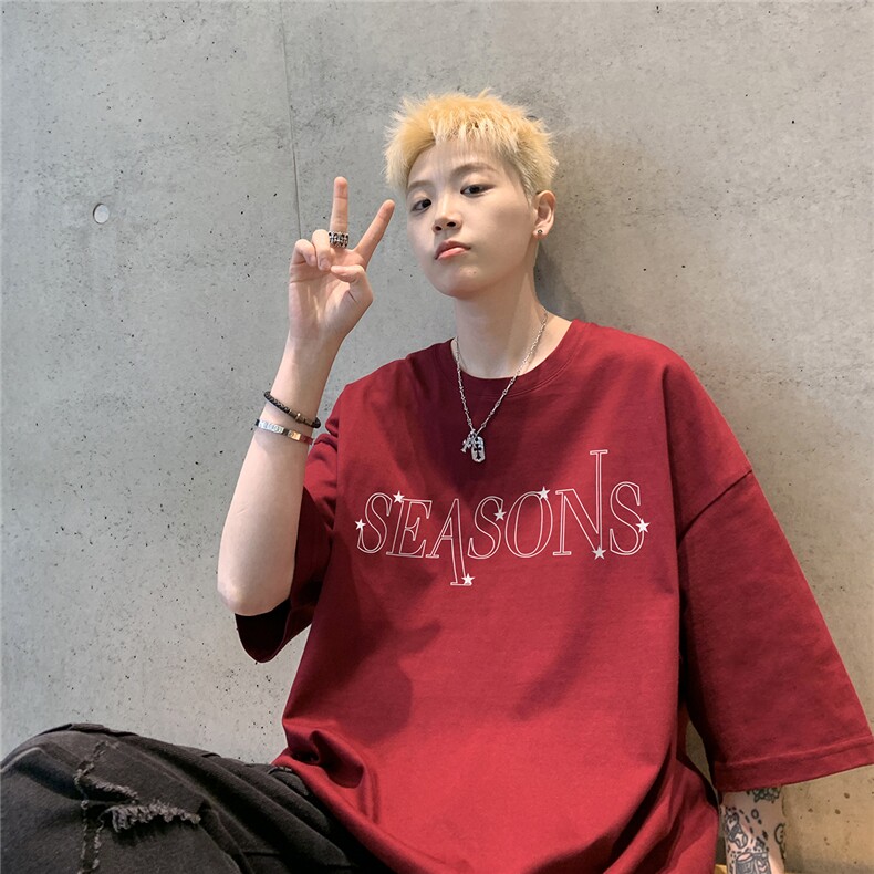 潮牌街头宽松ins半袖上衣休闲男士hiphop短袖T恤D328-T469-P28,男装T恤,电商D328