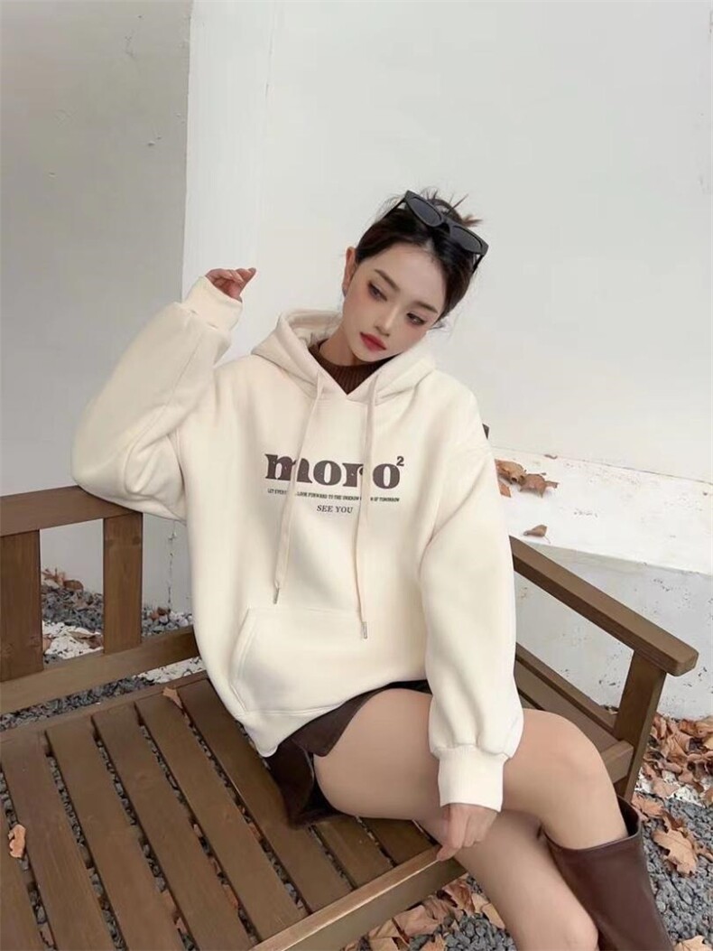 戴帽加高领加绒卫衣，女装卫衣/绒衫，泽妤