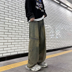 2024春秋美式高街工装牛仔裤日系复古休闲bf宽松长裤男K7458-P48，男装牛仔裤，星座512-3