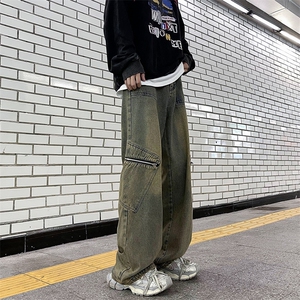 2024春秋美式高街工装牛仔裤日系复古休闲bf宽松长裤男 K7458-P48图片
