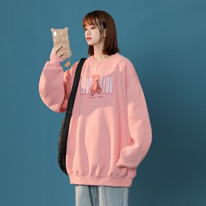 2022秋装中性卡通卫衣女长袖chic上衣外套B208-WY301-P40控58图片