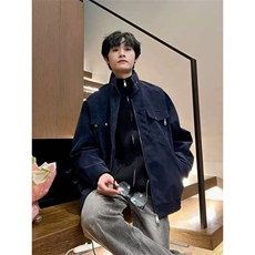 2025春装新款夹克衫外套男立领痞帅潮流情侣皮夹克上衣外套，男装夹克，星座506A