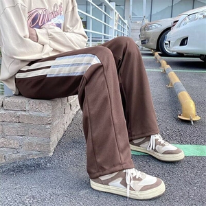 休闲裤抽绳篮球直筒宽松男潮牌垂感裤子秋季百搭重磅阔腿长裤图片