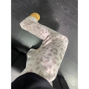 DD45TP45网图美式复古豹纹毛绒休闲裤子图片