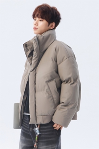 支持二开 立领PU皮棉服男短款棉衣外套宽松面包服 M810-P75图片