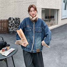 有货加绒加厚OVERSIZE牛仔外套2C090-8967-P185-K278，女装短外套，2C090