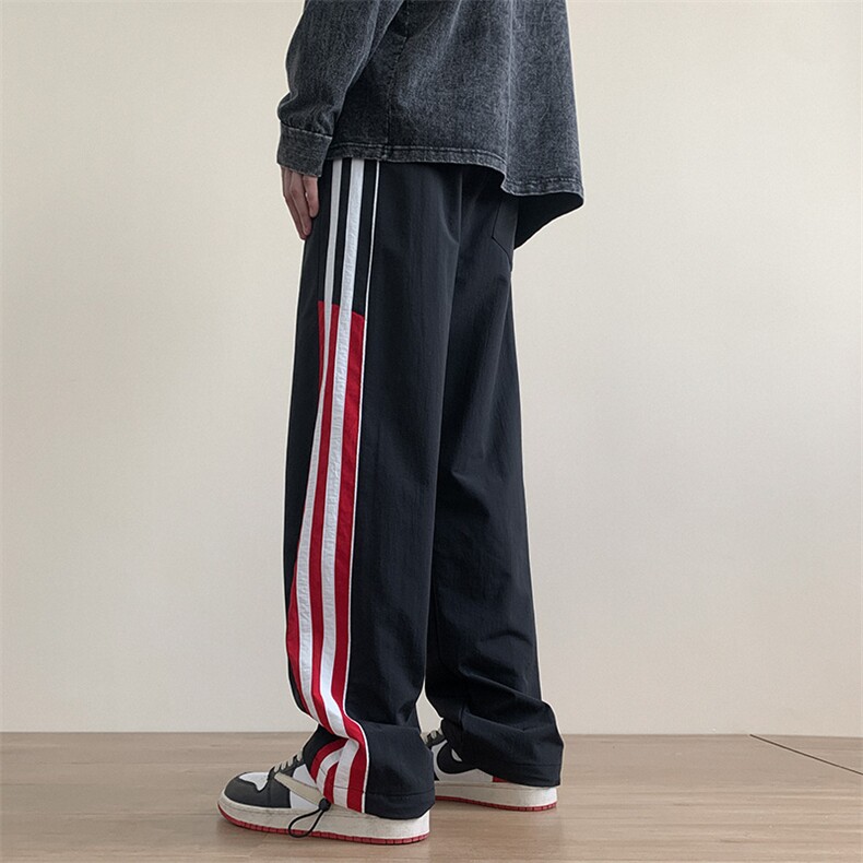港风秋冬侧边拼接拖地工装裤宽松休闲伞兵裤男K23329-P40控58,男装工装外套,星座717