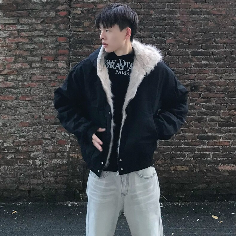 现货美式复古解构裁片设计加绒外套男女宽松休闲座山雕夹克潮,男装夹克,星座218-1（原230）