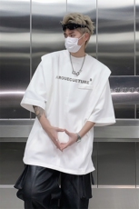 字母短袖t恤男装夏季潮牌假两件上衣男生体恤XZ514-2-202451-P58，男装T恤，星座514-2(原B239)