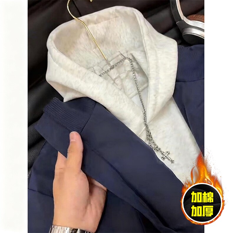 现货冬季美拉德立领飞行夹克廓形高街棒球服加棉加厚棉衣外套,男装夹克,电商A486-1