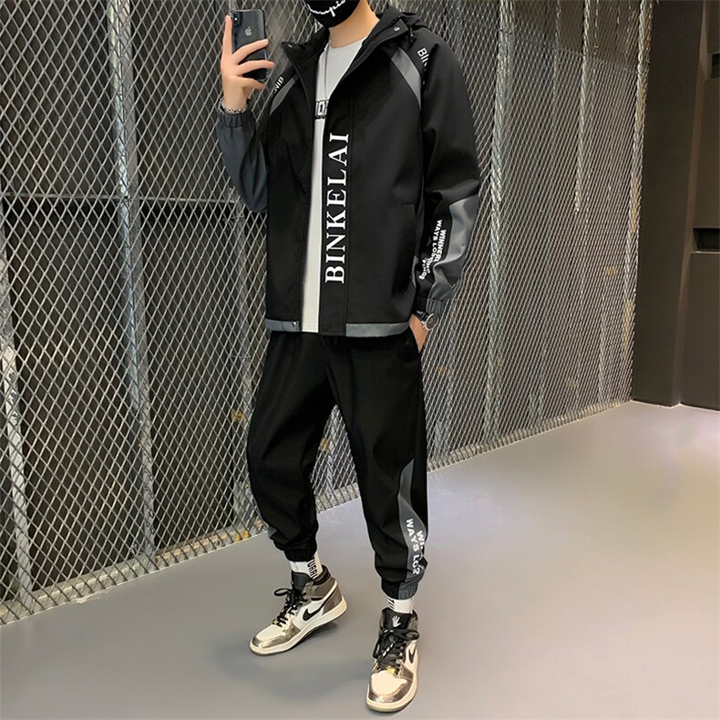 工装外套男装休闲运动套装男士夹克韩版潮流衣服D03,男装夹克,电商B226-2（原B217-2）