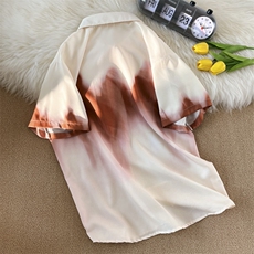 渐变短袖衬衫男女夏设计感小众扎染日系港风宽松上衣CS0669-P33，男装衬衫，星座308B-2