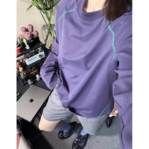 美式高街解构工艺速干长袖T恤男女款防晒罩衫户外运动潮牌骑行服图片