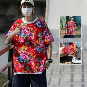 TZ2023夏季男女休闲运动圆领短袖T恤衫短裤可套装单选大码汉服潮图片