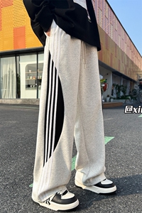 XZ616 秋季新款重磅华棉撞色拼接织带休闲长裤 TY1075 特P35控68图片