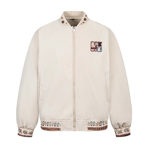 得物二开 美式复古民族风贴布绣拼接飞行夹克宽松外套JK1262-P70图片